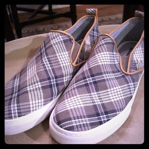 Plaid women's slip on shoes